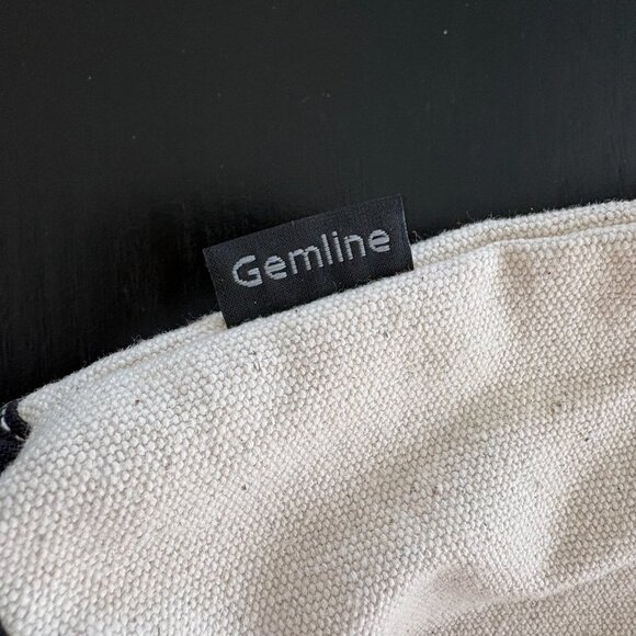 Gemline Canvas Tote Bag Cream Black Bottom Zipper Hanes Logo Reusable - Picture 8 of 9